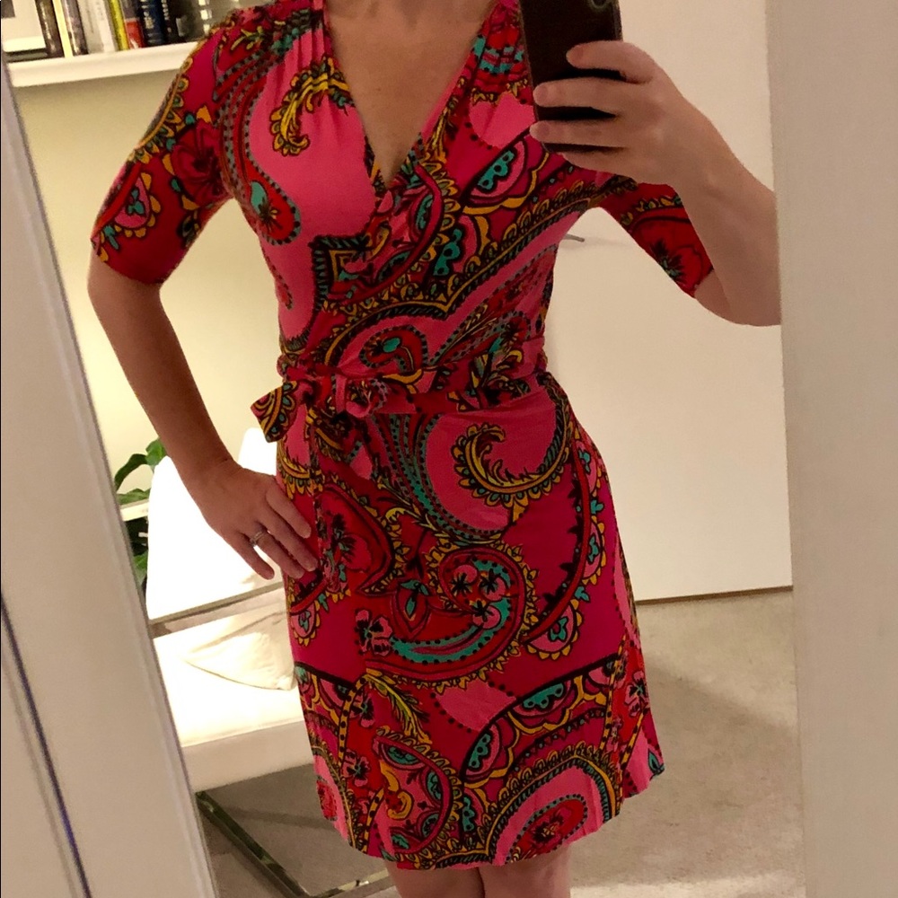 Lilly Pulitzer Pink Paisley Wrap Dress